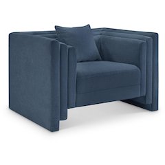 Everett Light Blue Chenille Fabric Chair
