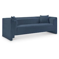 Everett Light Blue Chenille Fabric Sofa