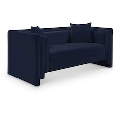 Everett Navy Chenille Fabric Loveseat