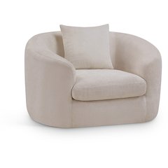 Penelope Beige Chenille Fabric Chair
