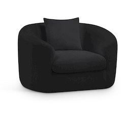Penelope Black Chenille Fabric Chair