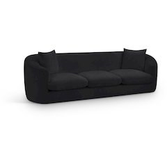 Penelope Black Chenille Fabric Sofa