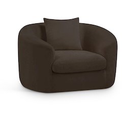Penelope Brown Chenille Fabric Chair