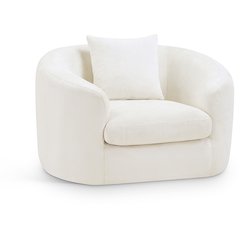 Penelope Cream Chenille Fabric Chair