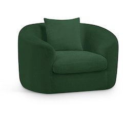 Penelope Green Chenille Fabric Chair