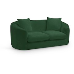 Penelope Green Chenille Fabric Loveseat
