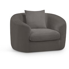 Penelope Grey Chenille Fabric Chair