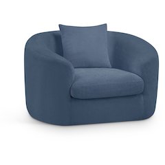 Penelope Light Blue Chenille Fabric Chair