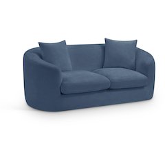 Penelope Light Blue Chenille Fabric Loveseat