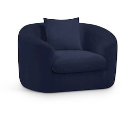 Penelope Navy Chenille Fabric Chair