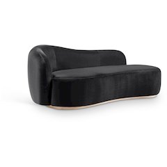 Gustavo Black Velvet Upholstered Chaise