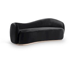 Gustavo 92.5" Black Velvet Upholstered Sofa
