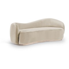 Gustavo 92.5" Cream Velvet Upholstered Sofa
