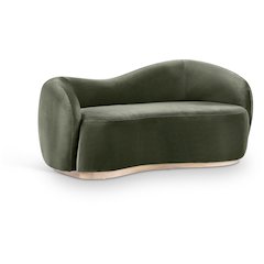 Gustavo 72.5" Green Velvet Upholstered Loveseat