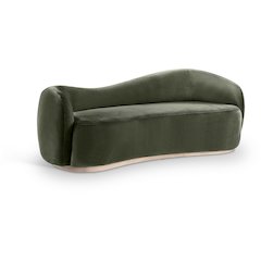 Gustavo 92.5" Green Velvet Upholstered Sofa