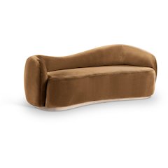 Gustavo 92.5" Saddle Velvet Upholstered Sofa