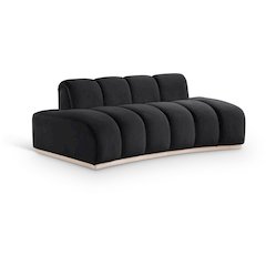 Jace Black Velvet Loveseat