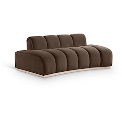 Jace Brown Velvet Loveseat