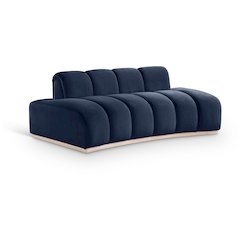 Jace Navy Velvet Loveseat