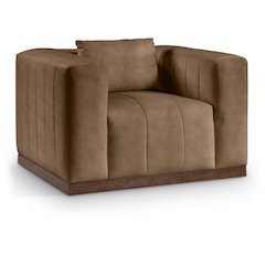 Mallina Brown Vegan Leather Chair