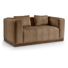 Mallina Brown Vegan Leather Loveseat