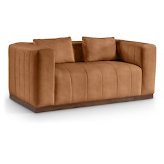 Mallina Cognac Vegan Leather Loveseat