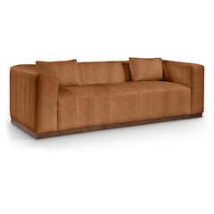 Mallina Cognac Vegan Leather Sofa