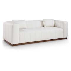 Mallina Cream Vegan Leather Sofa
