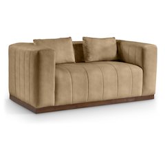Mallina Tan Vegan Leather Loveseat