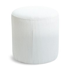 Roy Cream Microsuede Fabric Ottoman/Stool