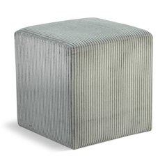 Roy Grey Microsuede Fabric Ottoman/Stool