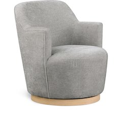Clarita Light Grey Chenille Fabric Swivel Accent Chair