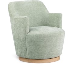 Clarita Mint Chenille Fabric Swivel Accent Chair
