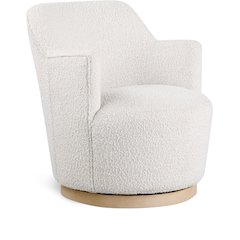 Clarita Cream Boucle Fabric Swivel Accent Chair