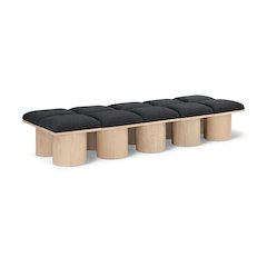Pavilion Black Boucle Fabric Bench