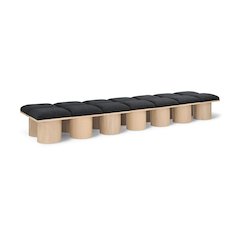 Pavilion Black Boucle Fabric Bench