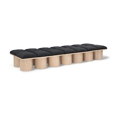 Pavilion Black Boucle Fabric Bench