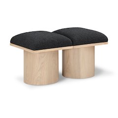 Pavilion Black Boucle Fabric Bench
