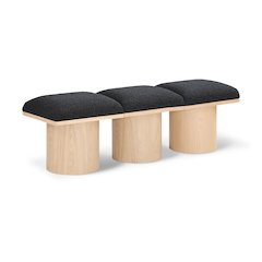 Pavilion Black Boucle Fabric Bench