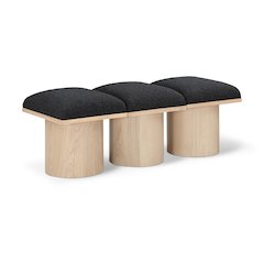 Pavilion Black Boucle Fabric Bench