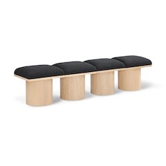 Pavilion Black Boucle Fabric Bench