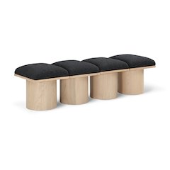 Pavilion Black Boucle Fabric Bench
