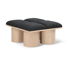 Pavilion Black Boucle Fabric Bench