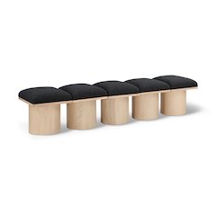 Pavilion Black Boucle Fabric Bench