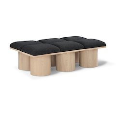 Pavilion Black Boucle Fabric Bench