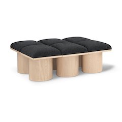 Pavilion Black Boucle Fabric Bench