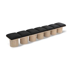 Pavilion Black Boucle Fabric Bench