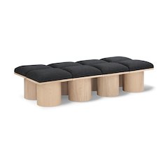 Pavilion Black Boucle Fabric Bench