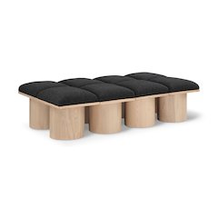 Pavilion Black Boucle Fabric Bench