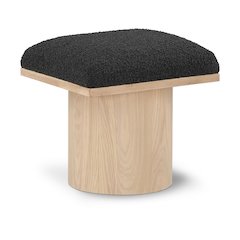 Pavilion Black Boucle Fabric Bench/Stool